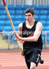 Harry Coppell (Wigan and District) won the under-20 pole vault  title with 5.20 metres, Sport City, Manchester. Photo: David T. Hewitson/Sports for All Pics